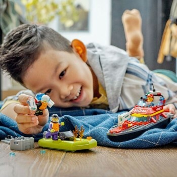 Visuel enfant Bateau de sauvetage pompiers Lego City Jouets Réunion