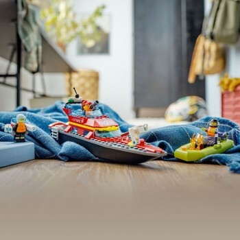 Visuel photo Bateau de sauvetage pompiers Lego City Jouets Réunion