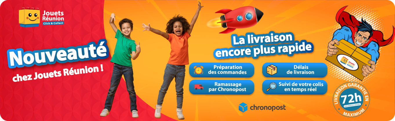 Chez Jouets Réunion, nous vous garantissons une livraison rapide et sécurisée